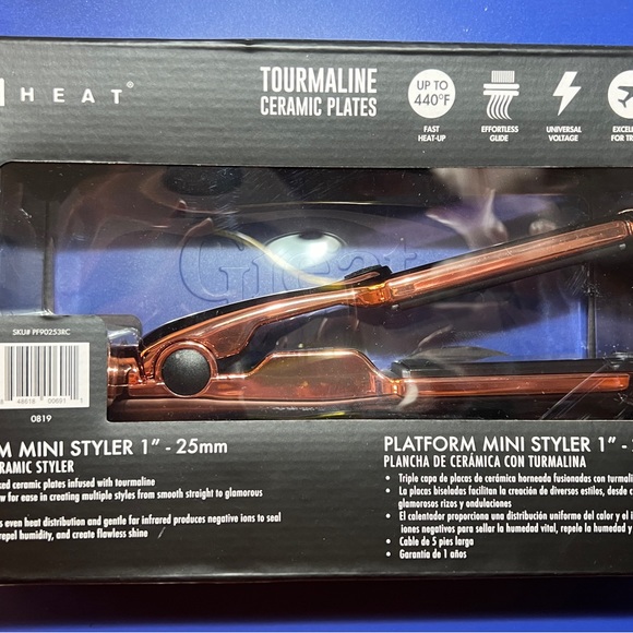 NIB Limited Edition 1” Mini Flatiron Tourmaline & Ceramic Plates - Picture 4 of 5